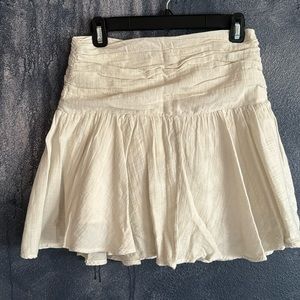 Cream linen mini skirt